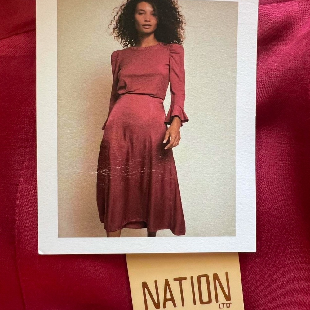 Nano Pink A-Line Bell Sleeve Dress